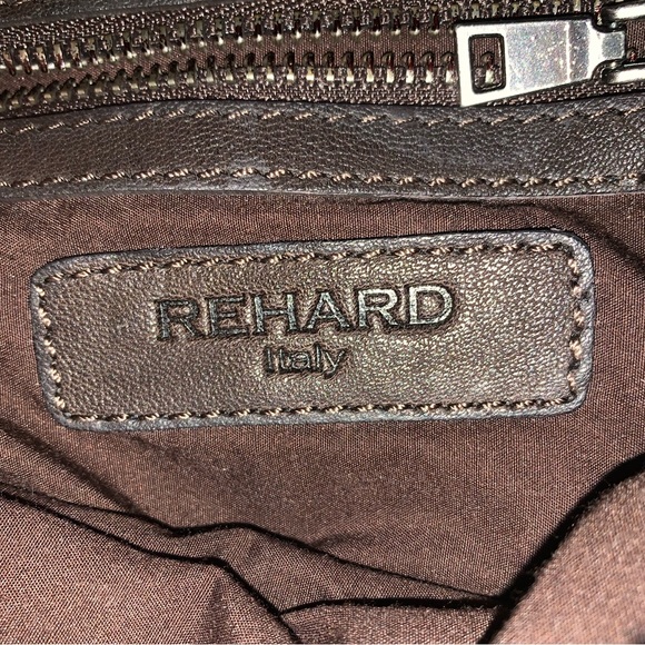 NWOT Rehard Italy 100% Italian Pebbled Leather Brown Crossbody Bag - Picture 3 of 6